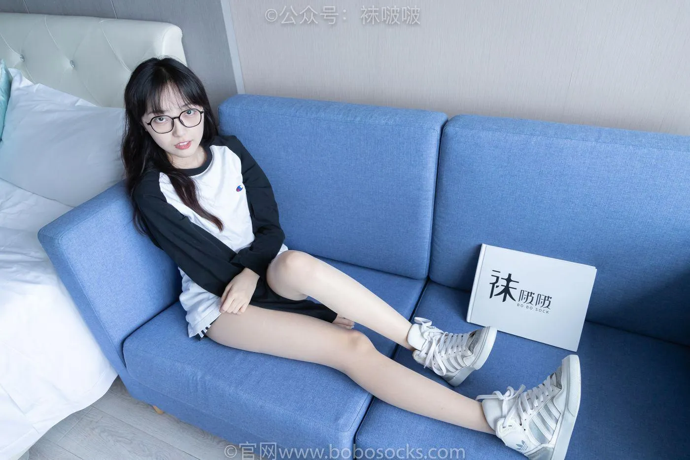 [BoBoSocks袜啵啵]NO.015 稚予-阿迪板鞋、白色短棉袜、肉丝 [135P]插图6
